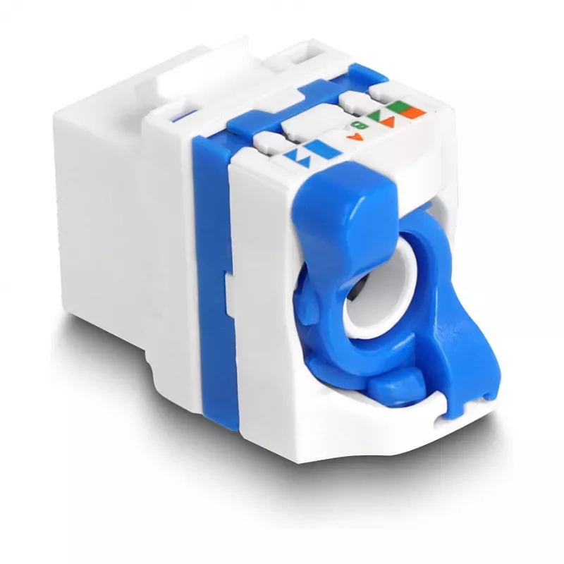 DeLOCK 88130 Moduł Keystone Płaski RJ-45 Niebiesko-Biały 22,5 mm