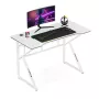 Biurko gamingowe huzaro Hero 1.6 biały — prosty blat MDF/węglowy 1200×600 mm, metalowa rama, wysokość 750 mm