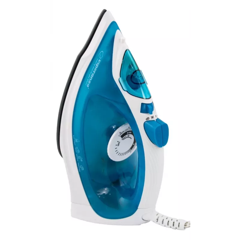 Żelazko parowe ESPERANZA EHI002 — 2200 W, stopa ceramiczna, para pionowa, 0,815 kg, biało-niebieskie