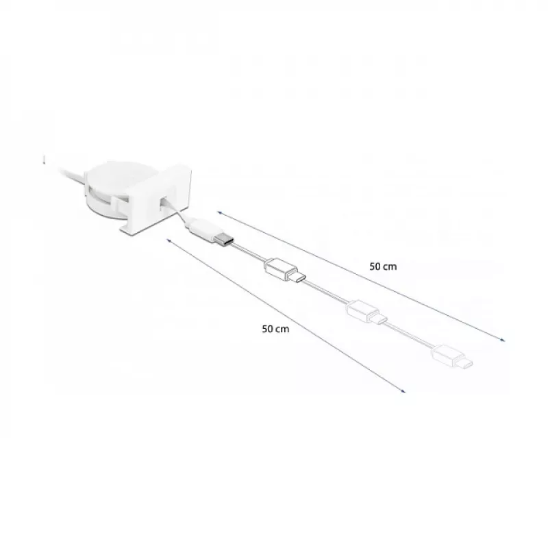 Wysuwany kabel DeLOCK Easy 45 USB 2.0 Typ-A na Typ-C 0,62 m