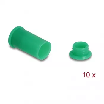 Zatyczka przeciwpyłowa DELOCK 60673 do portów DL4, silikon, zielona, 14×27×14 mm, opakowanie 10 szt.