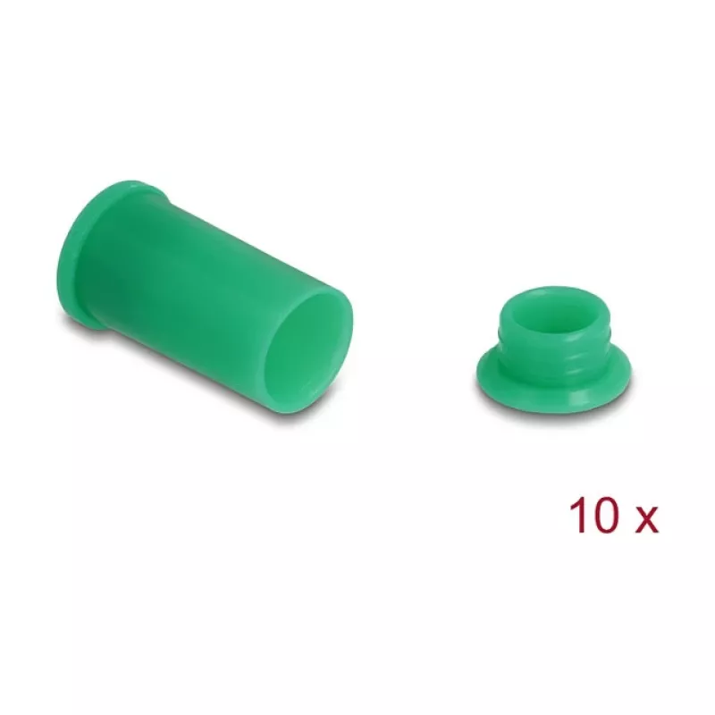Zatyczka przeciwpyłowa DELOCK 60673 do portów DL4, silikon, zielona, 14×27×14 mm, opakowanie 10 szt.
