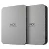 LaCie Mobile Drive 1TB Zewnętrzny Dysk Twardy Przenośny - Moon Silver USB-C 3.2 dla PC i Mac, z recyklingu pokonsumenckiego, z planem Adobe All Apps i R