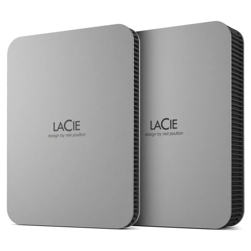 LaCie Mobile Drive 1TB Zewnętrzny Dysk Twardy Przenośny - Moon Silver USB-C 3.2 dla PC i Mac, z recyklingu pokonsumenckiego, z planem Adobe All Apps i R