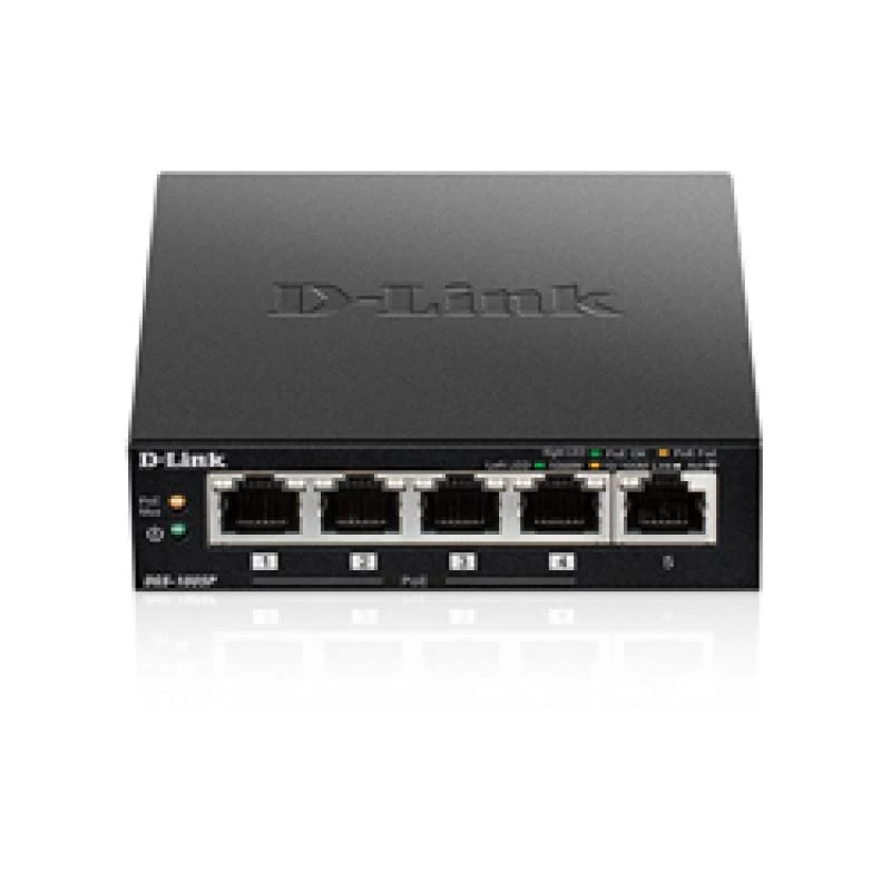 Przełącznik sieciowy D-Link DGS-1005P/E Niezarządzalny Gigabit Ethernet (10/100/1000) Power over Ethernet (PoE) Czarny