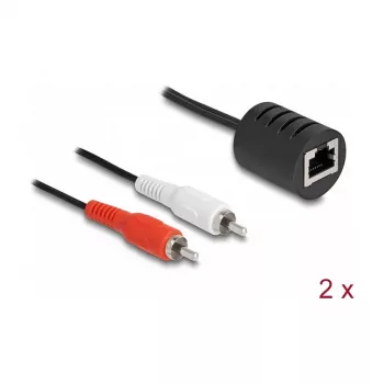 DeLOCK 87857 kabel audio 2 x RCA RJ-45 czarny czerwony biały