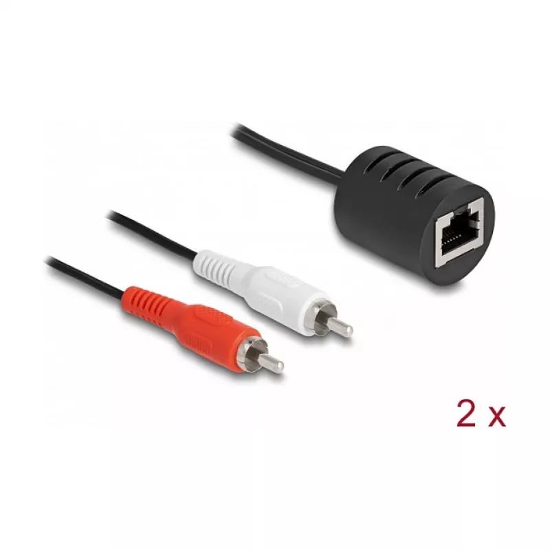 DeLOCK 87857 kabel audio 2 x RCA RJ-45 czarny czerwony biały