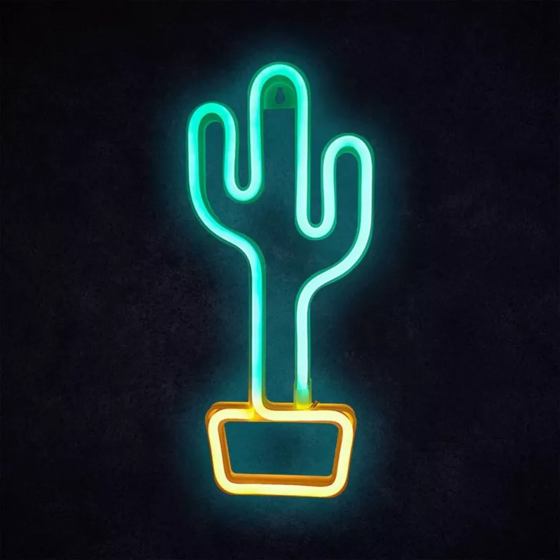 Neon dekoracyjny LED MANTA SNL07GN zielono-żółty kaktus