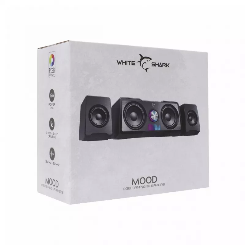 White Shark GSP-968 Mood RGB Gaming 2.2 Zestaw Głośników Czarny