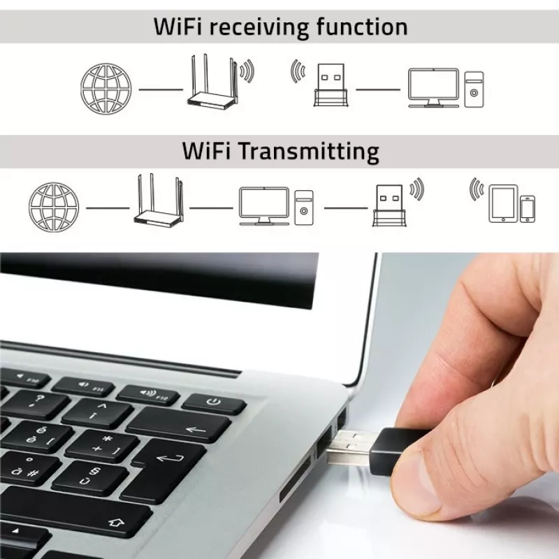 Adapter USB Wi‑Fi QOLTEC NANO 56986 — mini N, USB 2.0, 802.11n