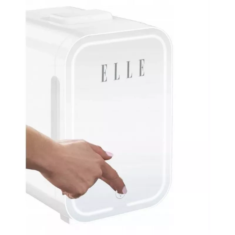 Mini lodówka z lusterkiem do makijażu LED Elle ESDAFX08WHEU 8 L biała