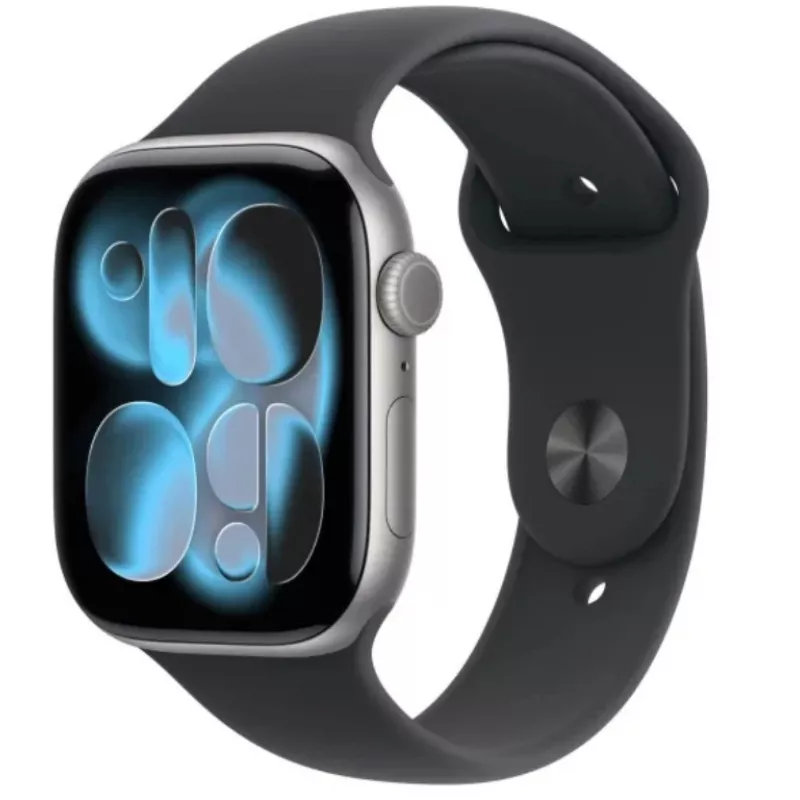Apple Watch Series 11 GPS + Cellular 42mm Koperta Aluminiowa w Kolorze Space Grey z Czarnym Paskiem Sportowym - M/L
