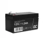 Akumulator bezobsługowy (VRLA) zielony Cell AGM17 12 V 1.2 Ah — wysokość 52 mm, 43×97 mm, 0.5 kg