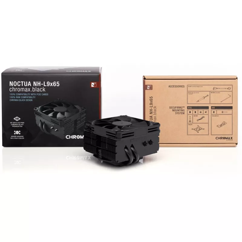 NOCTUA NH-L9x65 chromax.Czarny niskoprofilowy cooler CPU