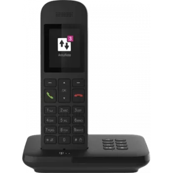 Telekom Sinus A12 - Telefon analogowy/DECT - Słuchawka bezprzewodowa - Głośnomówiący - 100 wpisów - Czarny (40823660)