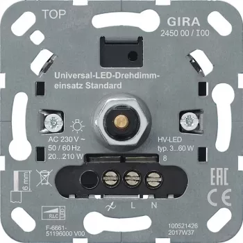 gira S3000 UniLED Drehdimmer standard 245000 — obrotowy ściemniacz LED, model 245000