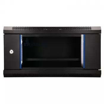 EXTRALINK LITE 4U 530X400 SZAFKA RACK NA ŚCIANĘ CZARNA Z PÓŁKĄ