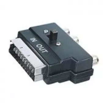 Adapter SCART ShiverPeaks 94035 z 3× RCA (Cinch) i 4‑pinowym złączem MiniDIN