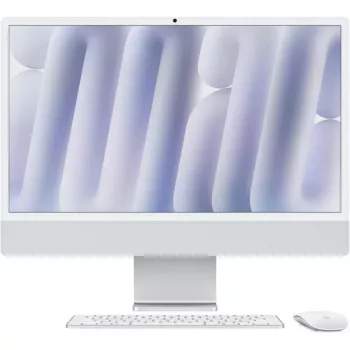 iMac Z1E2 59,62 cm 23,5 cala standardowe szkło M4 8-rdzeniowy CPU/8-rdzeniowy GPU/16-rdzeniowy Neural Engine 16 GB 256 GB SSD Gigabit Ethernet Magic mysz Magic klawiatura DE Srebrny