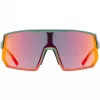 Multi-sport glasses UVEX sportstyle 235 — Unisex, semi-rimless frame, zielony/czerwony