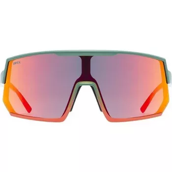 Multi-sport glasses UVEX sportstyle 235 — Unisex, semi-rimless frame, zielony/czerwony