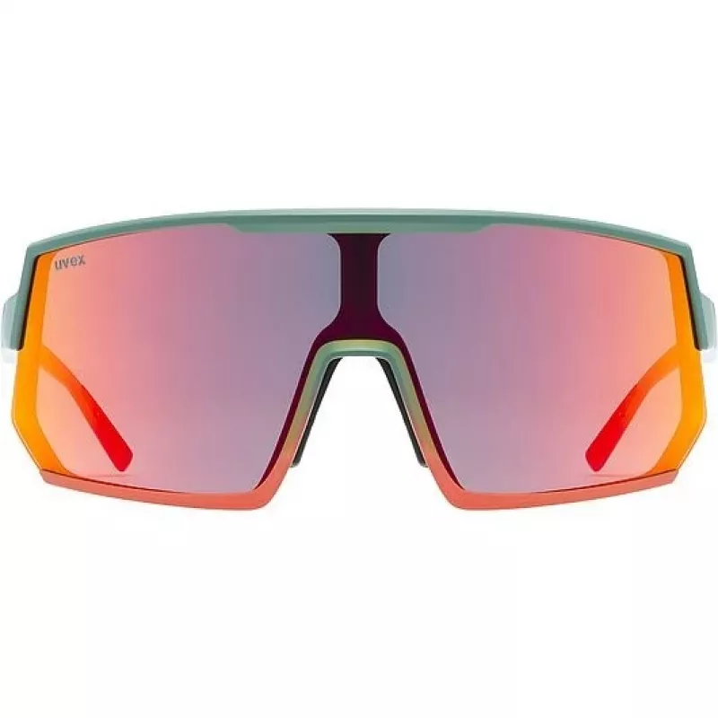 Multi-sport glasses UVEX sportstyle 235 — Unisex, semi-rimless frame, zielony/czerwony