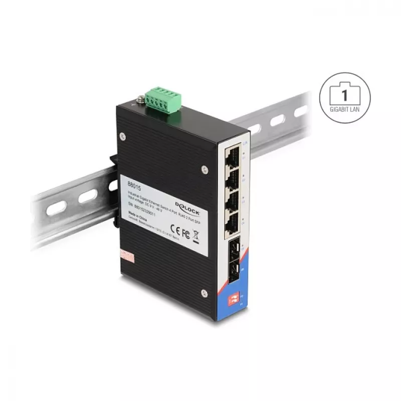 Niezarządzalny przełącznik DeLOCK 88015 Gigabit Ethernet 4 porty Czarny