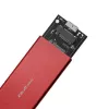 Obudowa SSD QOLTEC 51831 USB 3.0 dla dysków M.2 SATA do 2 TB, czerwona, obsługa długości 30 mm, do 4 dysków