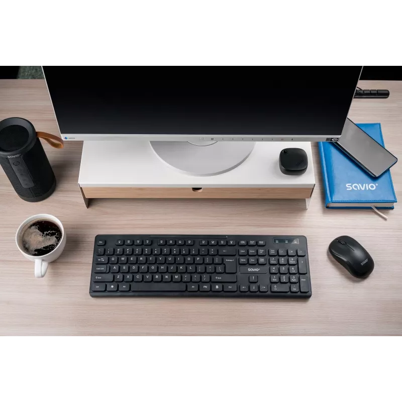 Klawiatura Savio KB-02 do domu/biura USB QWERTY Czarna