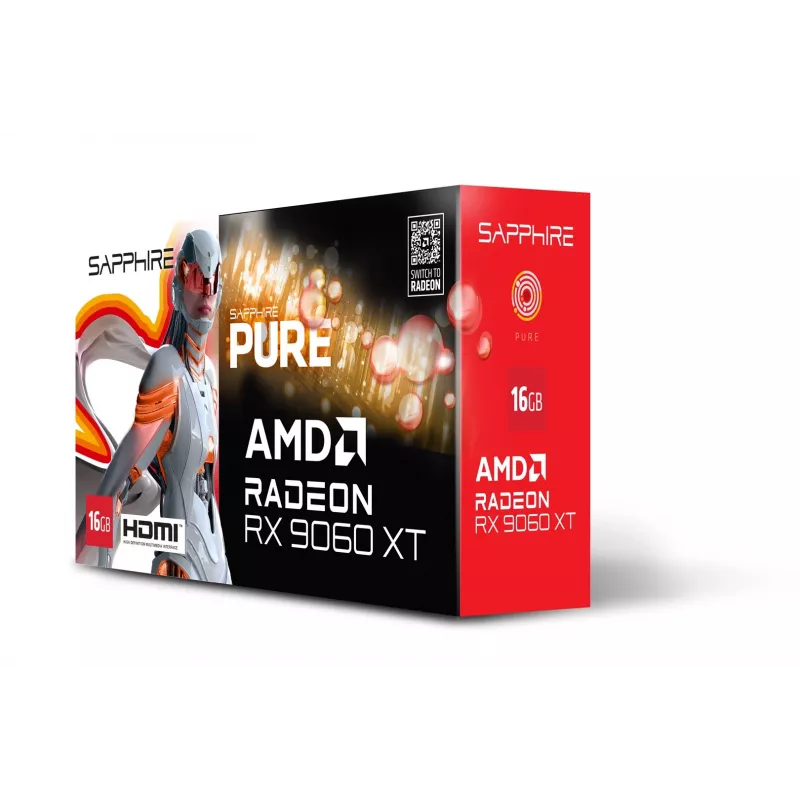 Karta graficzna SAPPHIRE PURE Radeon RX 9060 XT Gaming OC 16GB