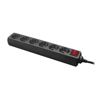 Listwa zasilająca LogiLink LPS202B 1.4 m 6 gniazd AC Czarna