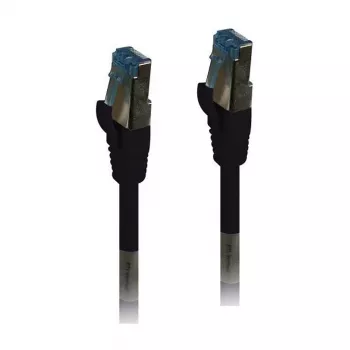 Kabel krosowy RJ45 - CAT6A 500Mhz - 0,15m - czarny - S-STP(S/FTP) - TPE/LSZH(Superflex) - AWG26 - Syner