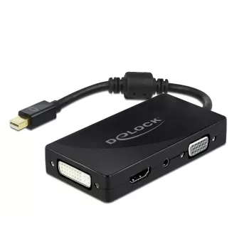 Adapter DeLOCK Mini DisplayPort 1.2 na VGA HDMI DVI Audio 4K Pasywny Czarny