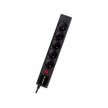 Tracer PowerGear Czarny 5 gniazd AC 1,5 m 2300 W