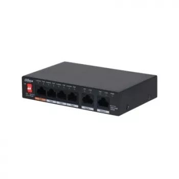 Dahua Technology PFS3006-4GT-60-V2 Gigabit Ethernet (10/100/1000) zasilanie przez Ethernet (PoE) Czarny