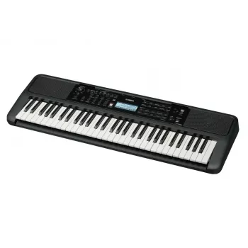 klawiatura YAMAHA PSR-E383 — 61-klawiszowy przenośny klawiatura MIDI, wyświetlacz LCD, USB, wbudowane głośniki, zasilany bateriami (6), czarny