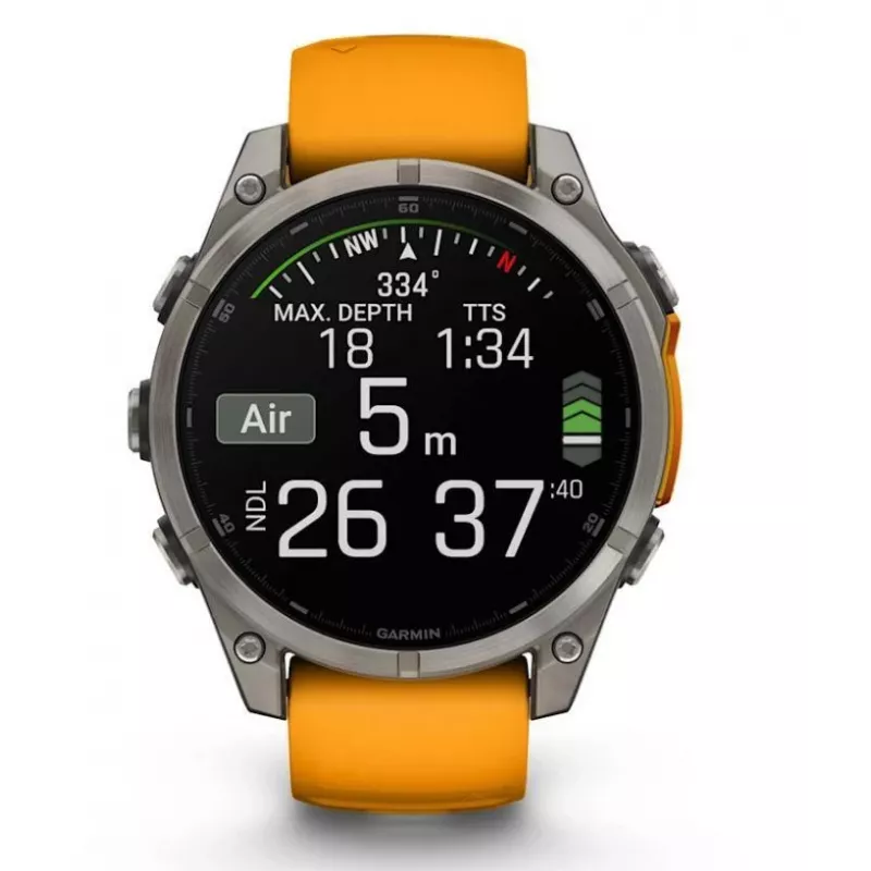 Garmin Fenix 8 3,56 cm (1,4) AMOLED 51 mm Cyfrowy 454 x 454 pikseli Ekran dotykowy Tytan Wi-Fi GPS (satelitarny)
