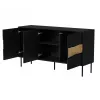 Komoda cama meble INSERTO 3D 143,5×40×80 cm czarna z LED, płyta wiórowa, rama 16 mm