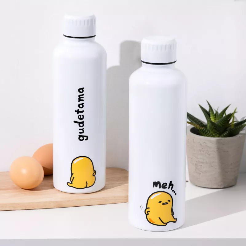 Metalowa butelka na wodę Paladone Gudetama — izolowana butelka ze stali nierdzewnej z motywem postaci