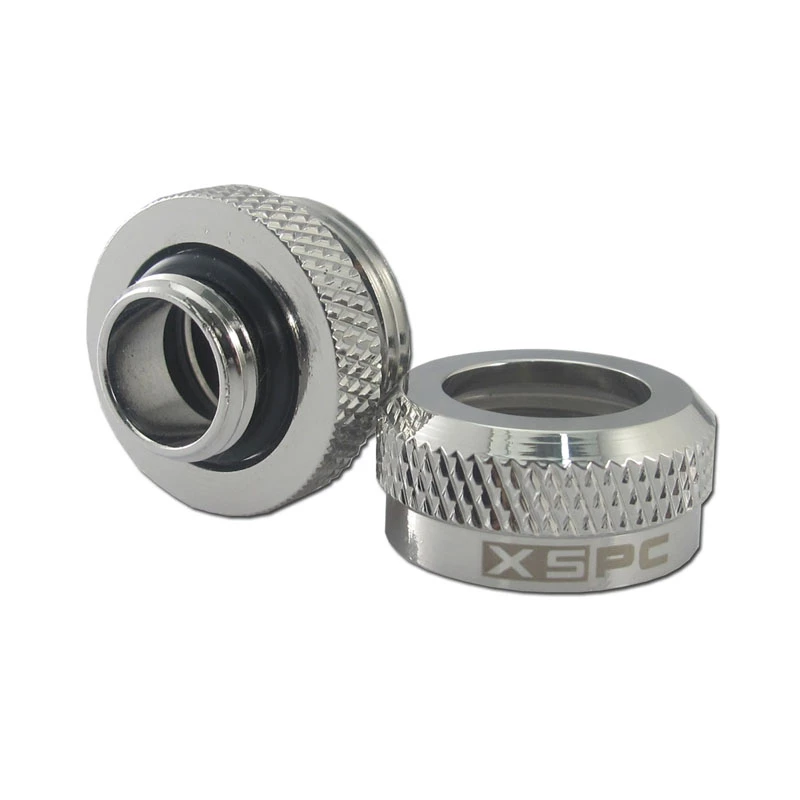 Złączka XSPC G1/4 do twardej rurki 14 mm, chrom - 8 sztuk