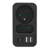 Rozgałęźnik zasilania MACLEAN MCE249 F/B — 2 gniazda AC (16A + 6A) z 2×USB-A i 2×USB-C PD 20W, wtyk EU, czarny