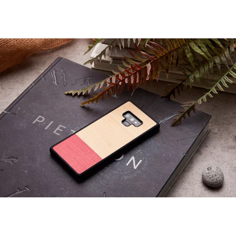 Etui na smartfona man and wood do Galaxy Note 9 — czarne, wzór w stylu niedopasowania