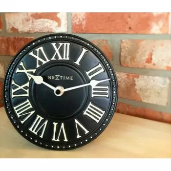 NeXtime klok 5187zw London Table, Ø16 cm, na ścianę, czarny/biały