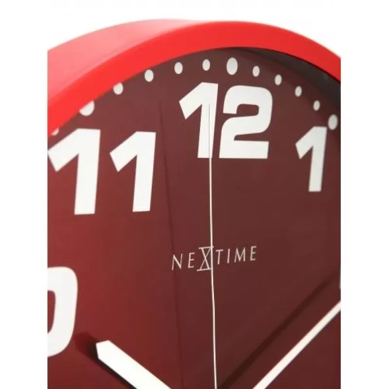 Zegar ścienny NeXtime Dash Red 3053ro, Ø35 cm, czerwony/srebrny