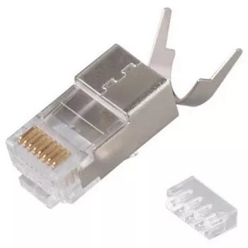 Shielded wtyk RJ45 EQUIP Cat 8.1, male, srebrny, 50 pcs, 11.7×22.5 mm, 3.7 g