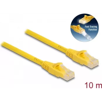 Kabel sieciowy DeLOCK RJ45 Cat.6A U/UTP Fast Tracing 10 m żółty