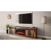 Szafka RTV Cama Meble GRANERO z miejscem na kominek, 2000×567×350 mm, płyta wiórowa/MDF, 2 drzwi przesuwne, matowy stare drewno