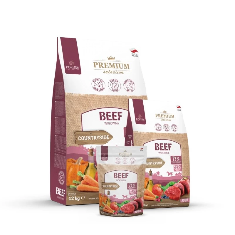 POKUSA Premium Selection Beef Adult - sucha karma dla psów - 3kg