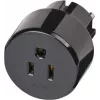 Adapter podróżny USA, Japonia / wtyczka z uziemieniem, przejściówka czarna
