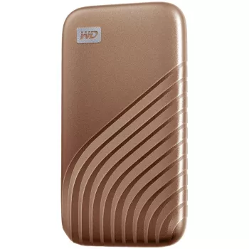 WD My Passport SSD WDBAGF0010BGD - SSD - verschlüsselt - 1 TB - extern (tragbar) - USB 3.2 Gen 2 (USB-C Steckverbinder) - 256-Bit-AES - Gold